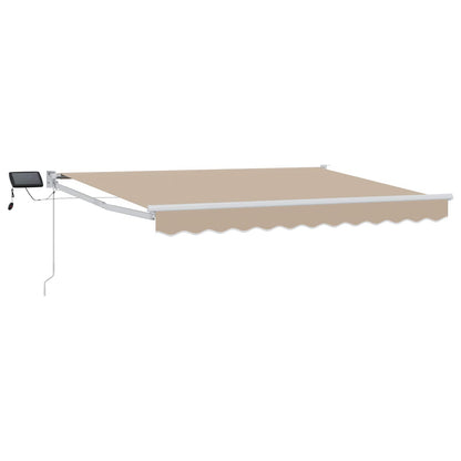 Manuelle Gelenkarmmarkise mit LEDs Beige und Weiß 3,5 x 2,5 m