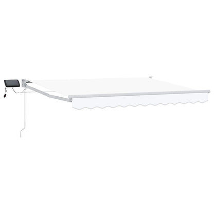 Manuelle Gelenkarmmarkise mit LEDs Weiß 3,5 x 2,5 m