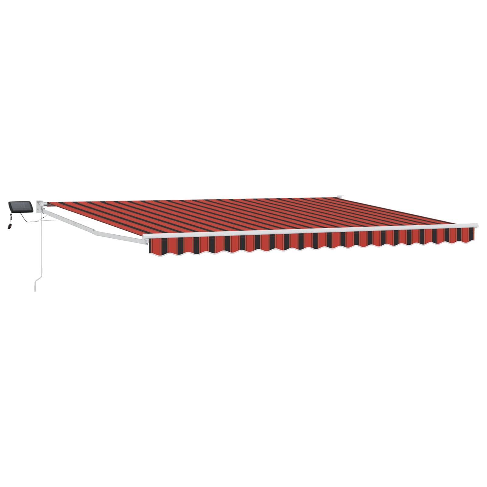 Manuelle Gelenkarmmarkise mit LEDs Orange, Braun, Weiß 4 x 3 m