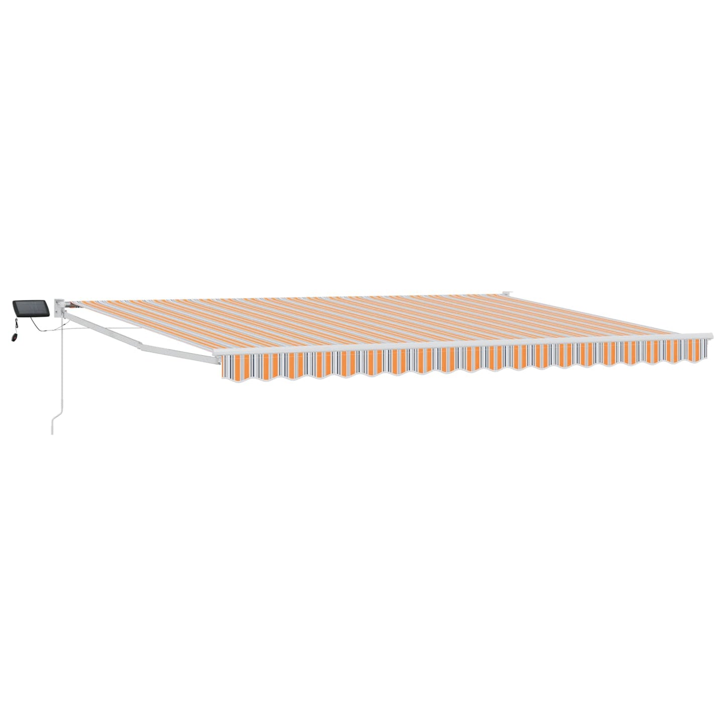 Manuelle Gelenkarmmarkise mit LEDs Blau, Orange, Weiß 4 x 3 m