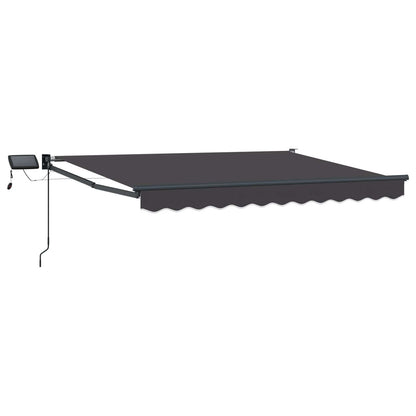 Manuelle Gelenkarmmarkise mit LEDs Anthrazit 3 x 2,5 m