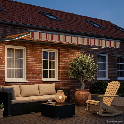 Manuelle Gelenkarmmarkise mit LEDs Mehrfarbig 3 x 2,5 m