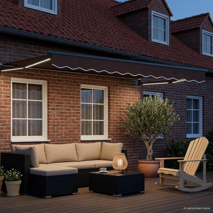 Manuelle Gelenkarmmarkise mit LEDs 3,5 x 2,5 m