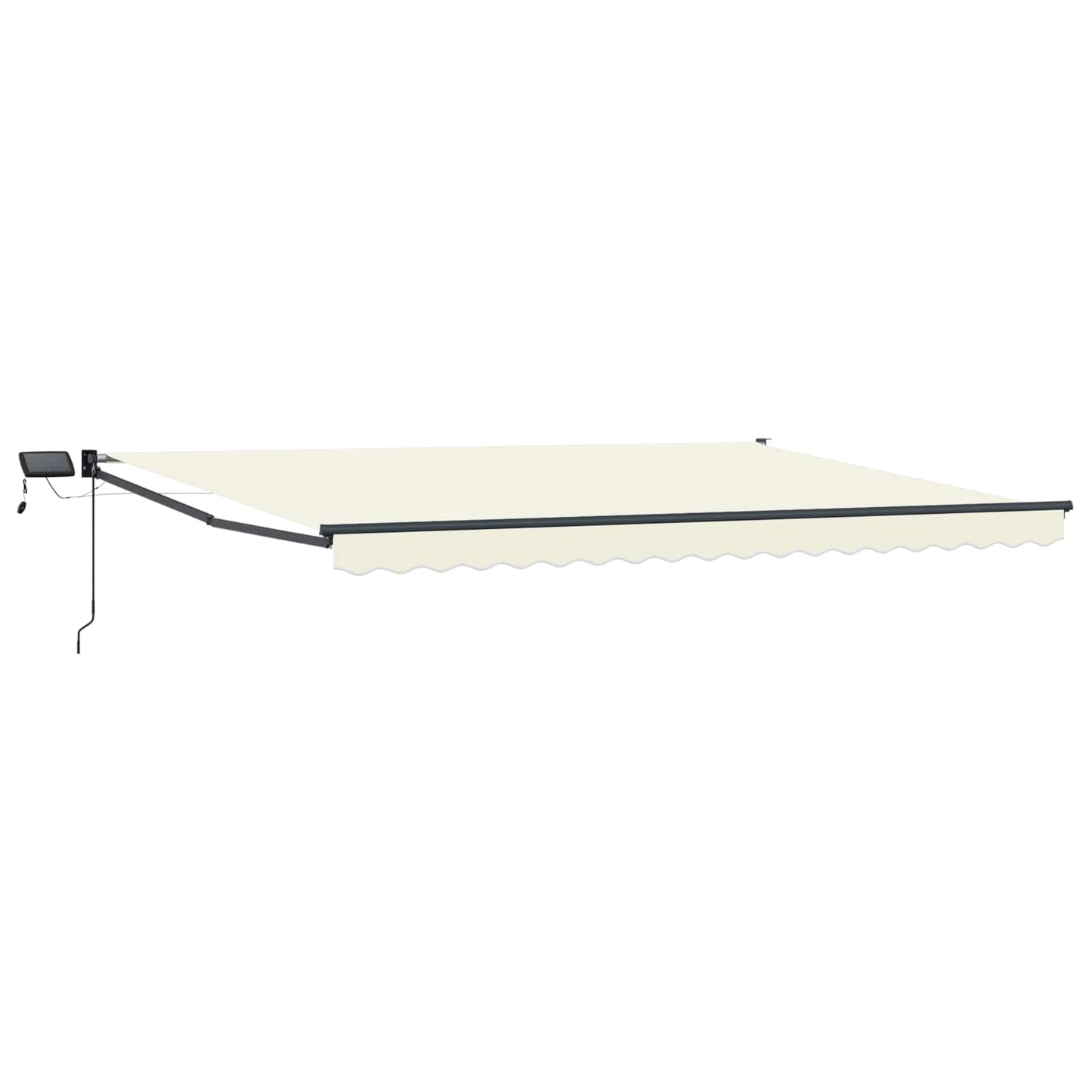 Manuelle Gelenkarmmarkise mit LEDs Creme und Anthrazit 4 x 3 m