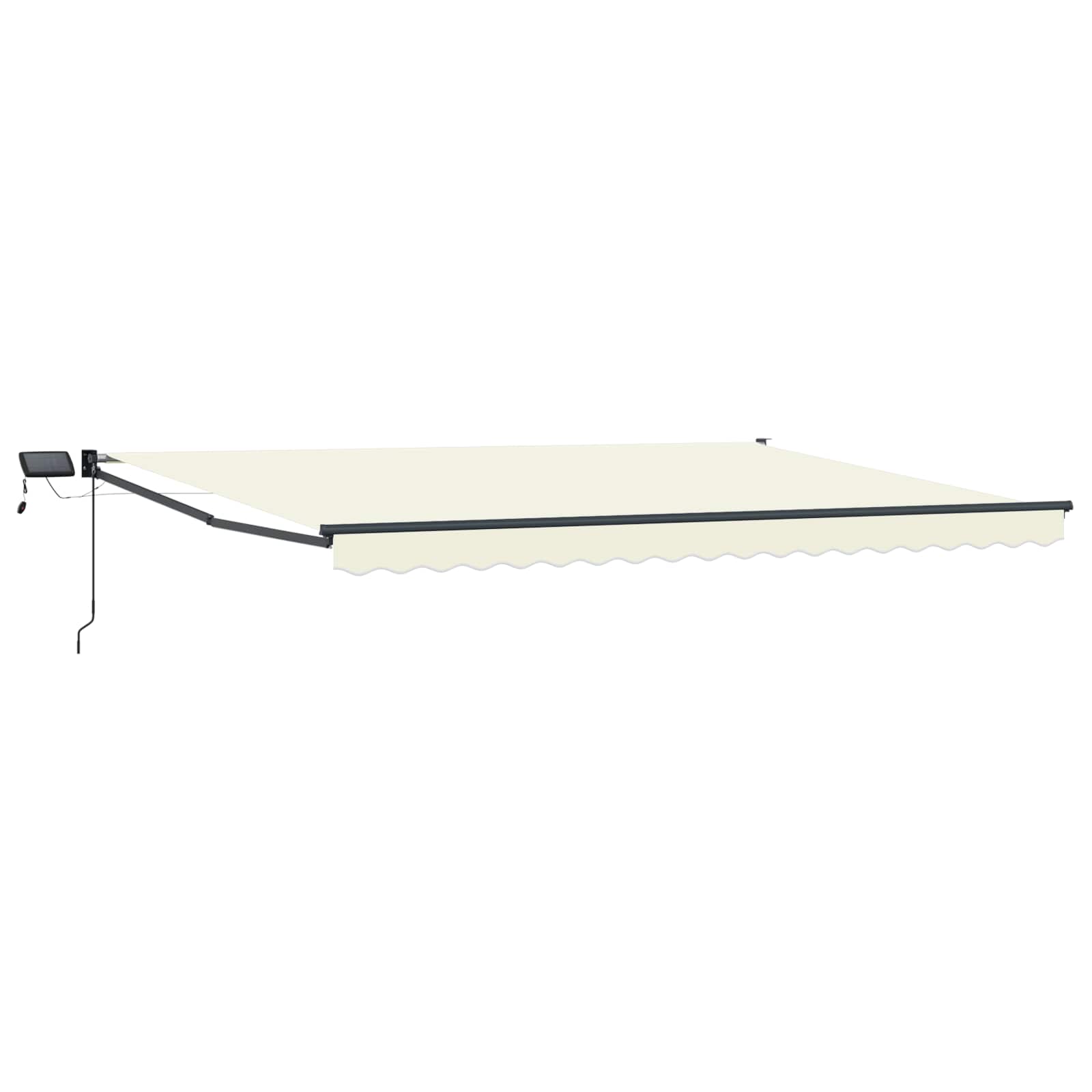 Manuelle Gelenkarmmarkise mit LEDs Creme und Anthrazit 4 x 3 m