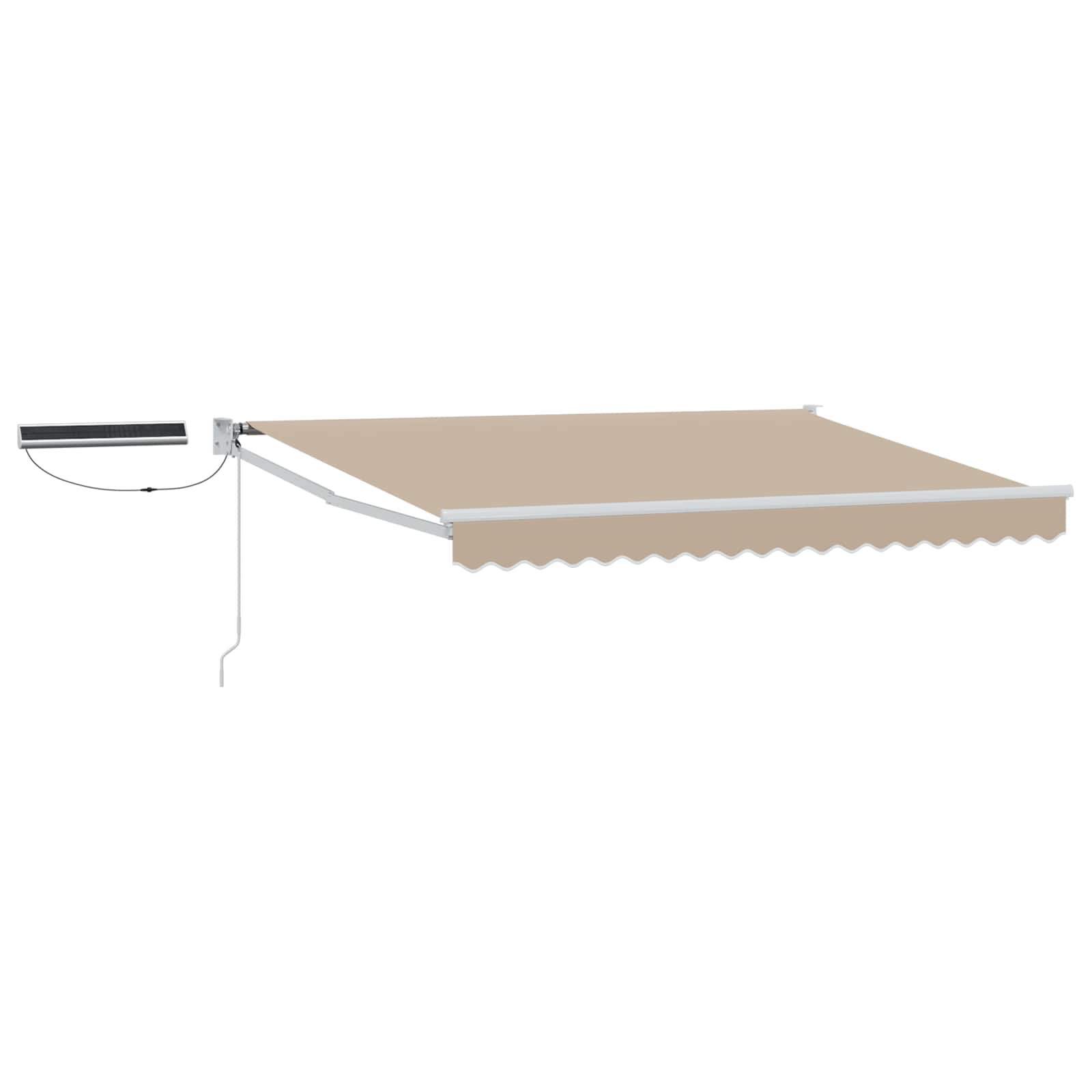Elektrische ausziehbare Markise Beige und Weiß 3 x 2,5 m