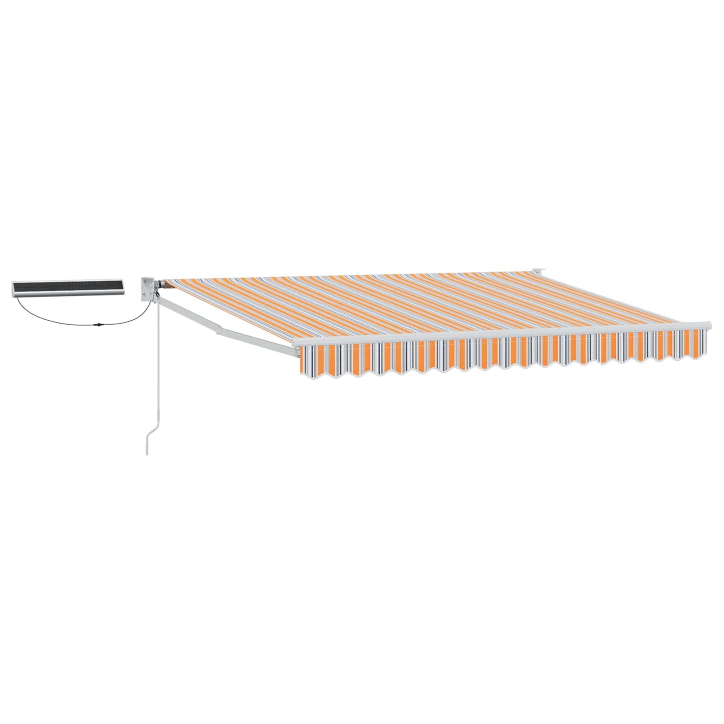 Elektrische ausziehbare Markise Grau, Orange, Weiß 3,5 x 2,5 m