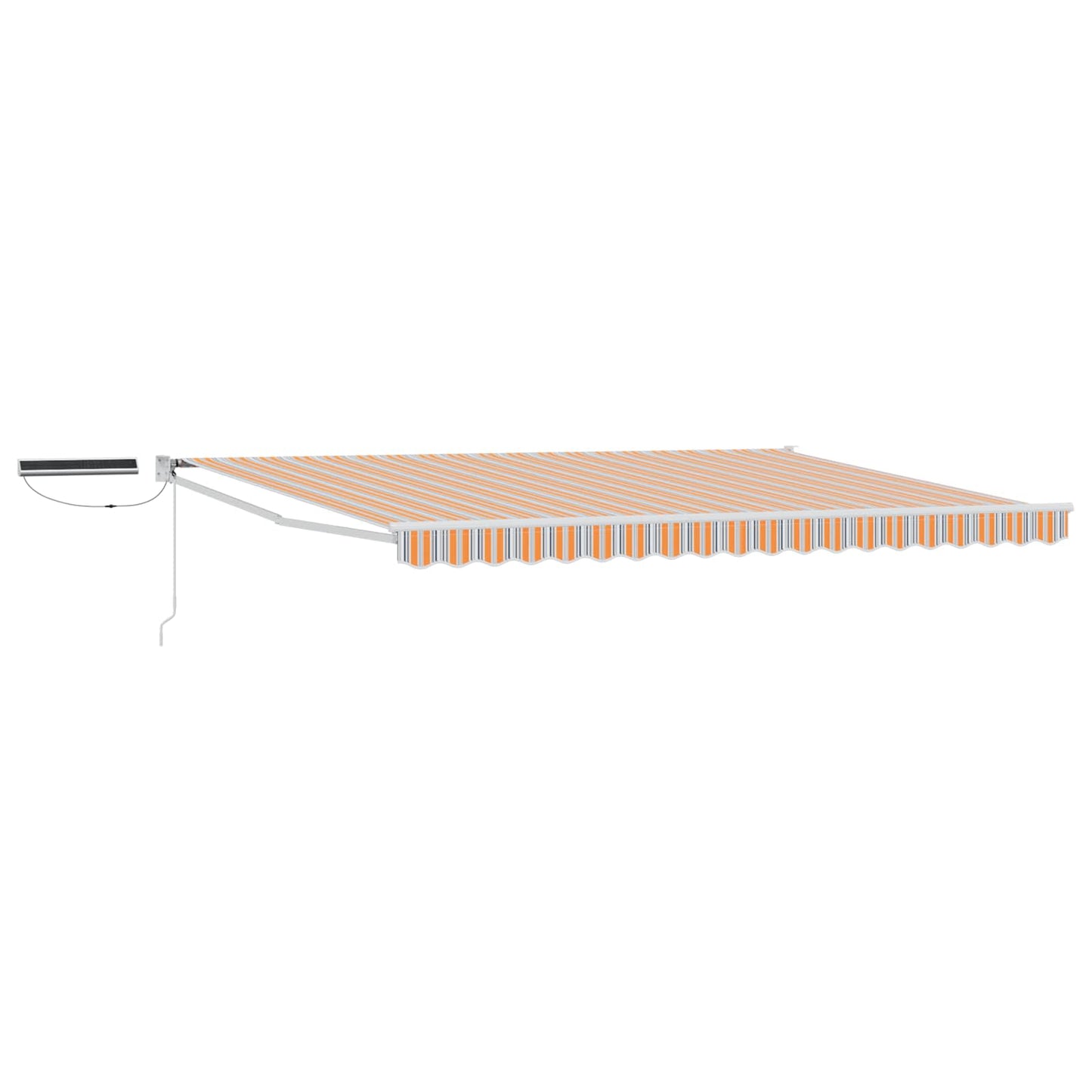 Elektrische ausziehbare Markise Grau, Orange, Weiß 4,5 × 3 m