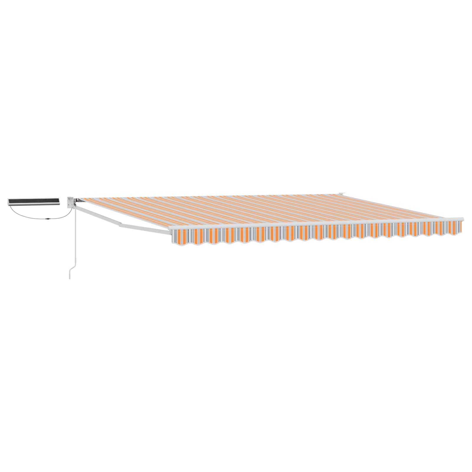 Elektrische ausziehbare Markise Grau, Orange, Weiß 4,5 × 3 m