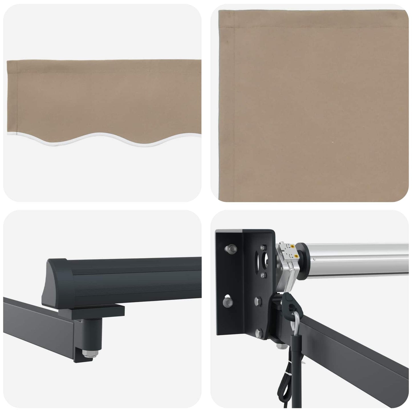 Elektrische ausziehbare Markise Beige und Anthrazit 3,5 x 2,5 m