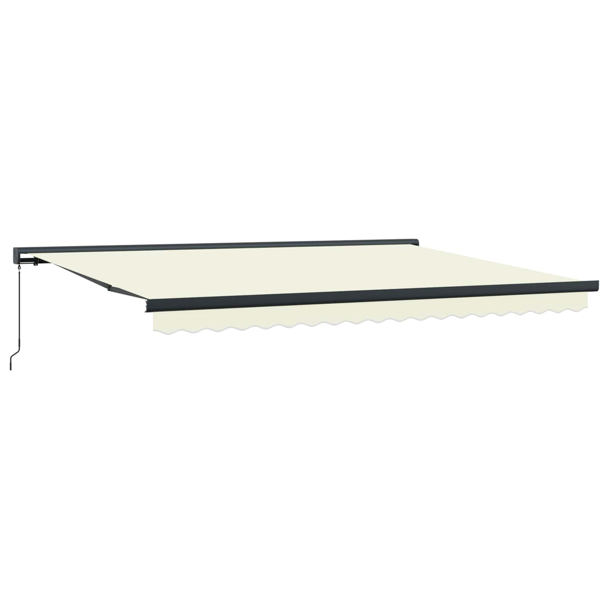 Ausziehbare Markise 400 x 300 cm Leinen und Aluminium Creme und Grau