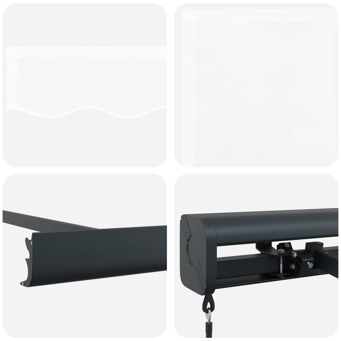 Einziehbare Markise Weiß 4 x 3 m Leinen und Aluminium