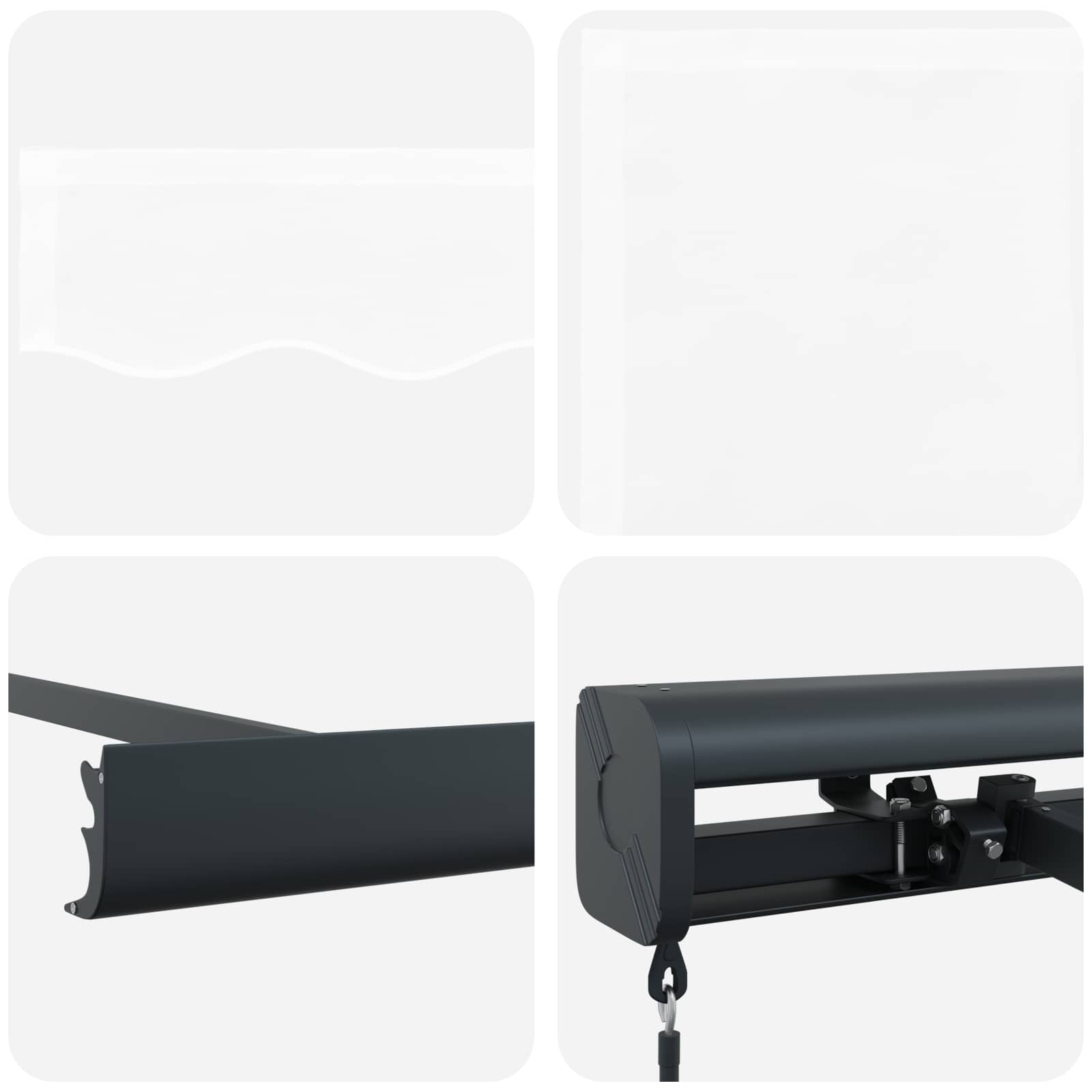 Einziehbare Markise Weiß 4 x 3 m Leinen und Aluminium
