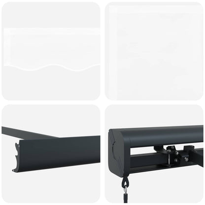 Einziehbare Markise Weiß 4 x 3 m Leinen und Aluminium