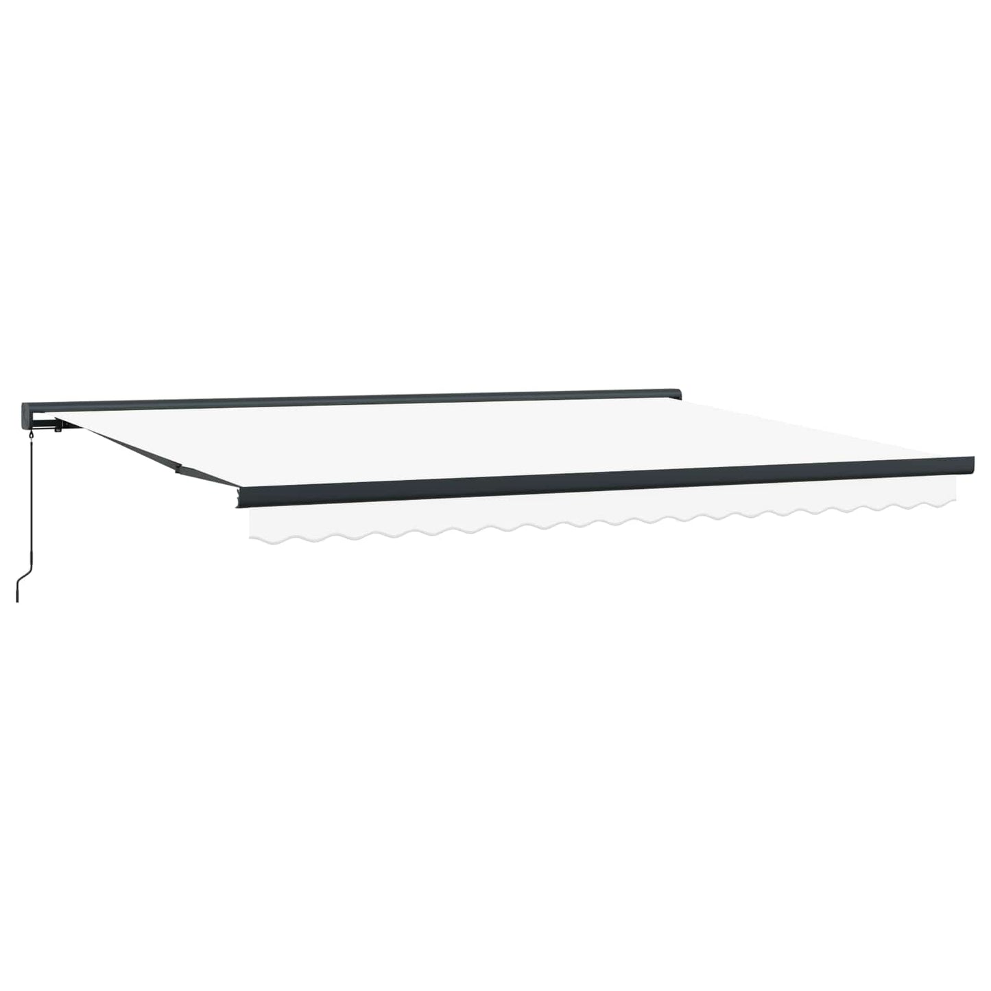 Einziehbare Markise Weiß 4 x 3 m Leinen und Aluminium