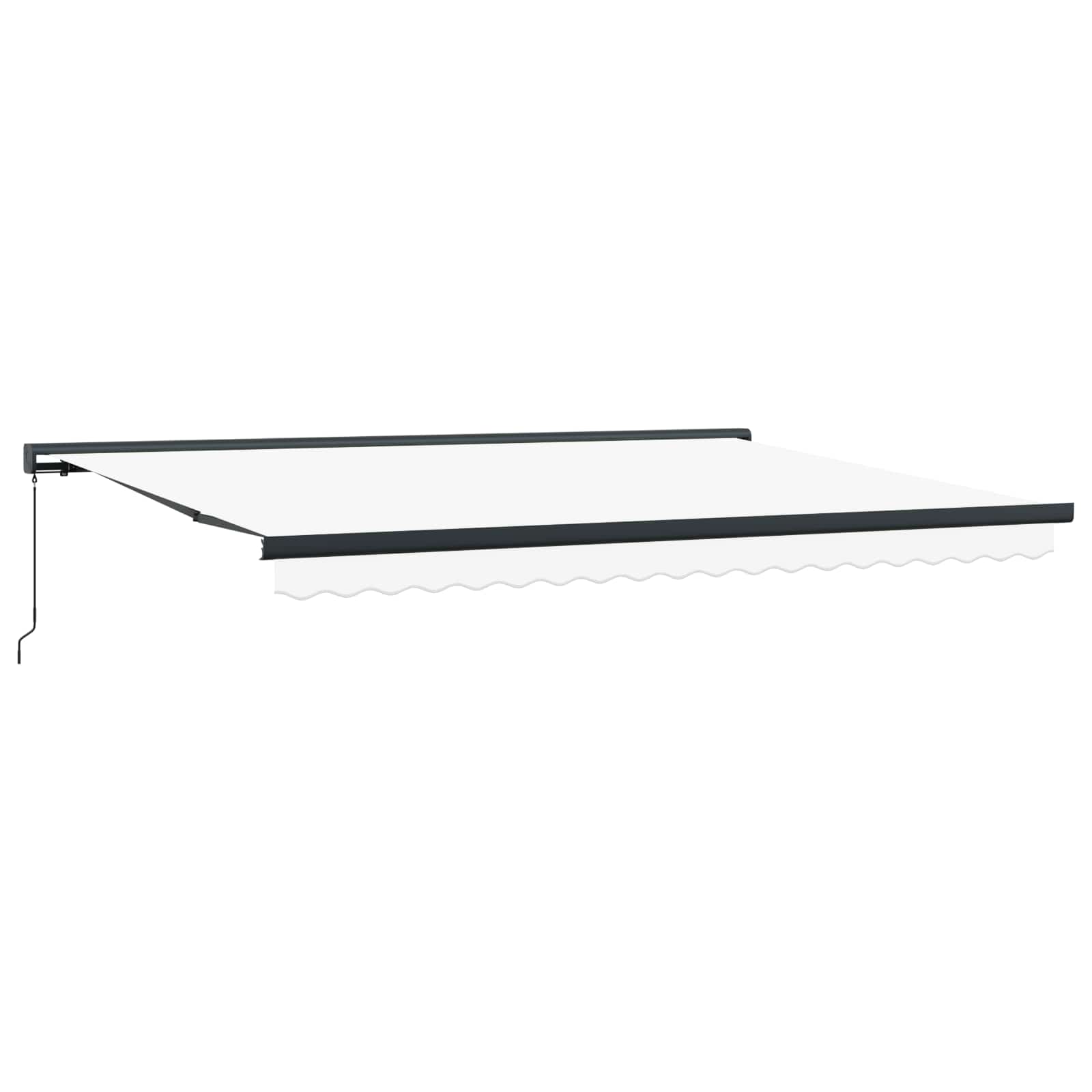 Einziehbare Markise Weiß 4 x 3 m Leinen und Aluminium