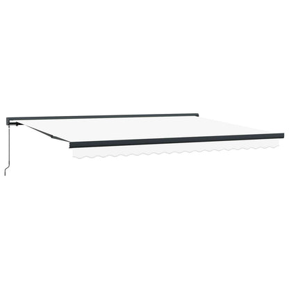 Einziehbare Markise Weiß 4 x 3 m Leinen und Aluminium