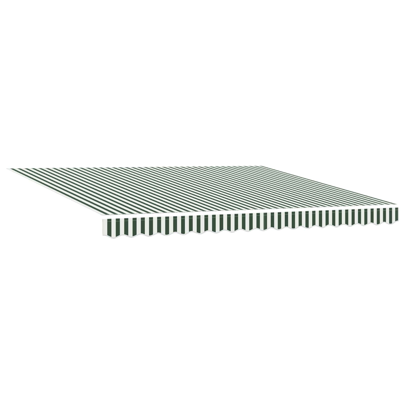 Einziehbare Markise Grün und Weiß 4 x 3 m Leinen und Aluminium