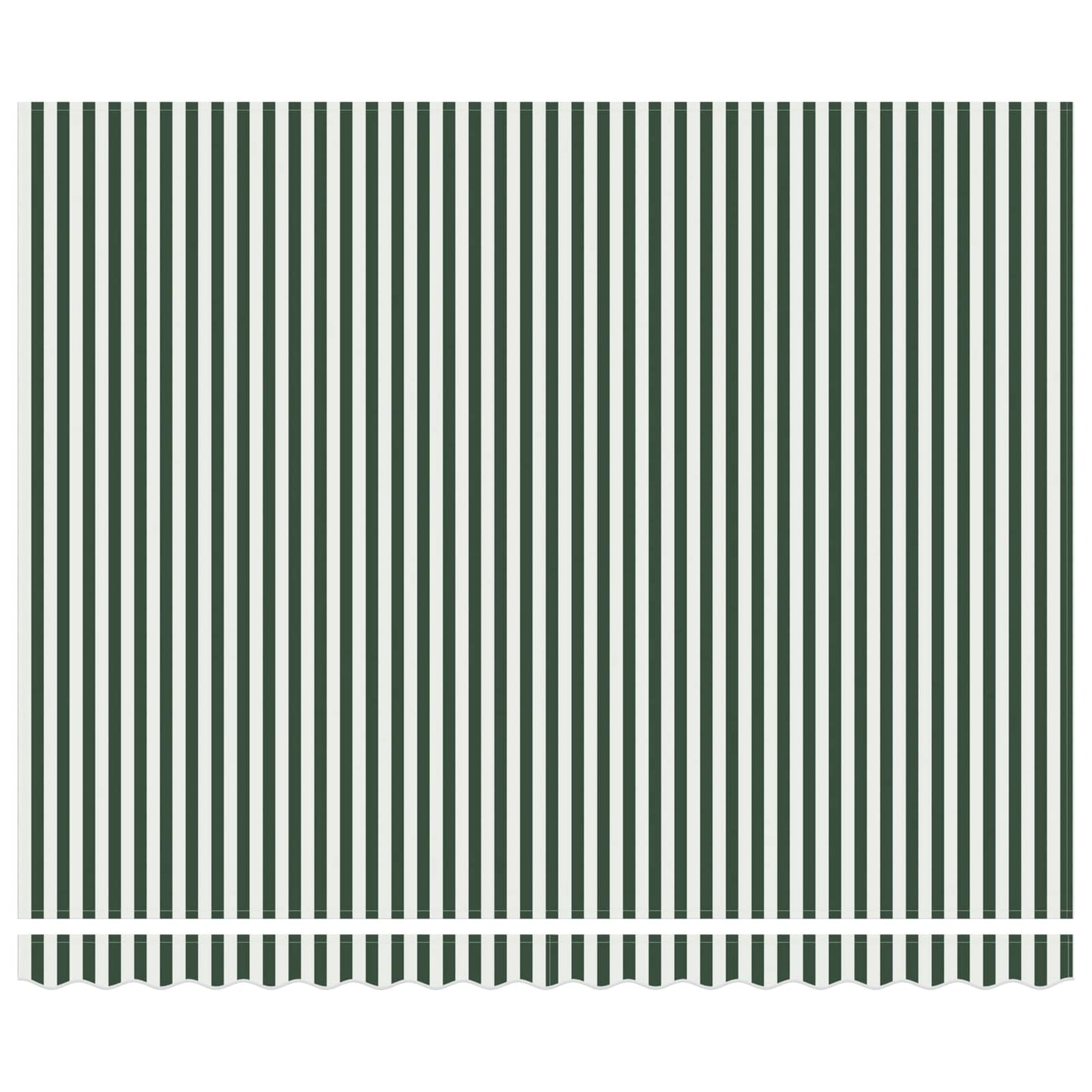Einziehbare Markise Grün und Weiß 4 x 3 m Leinen und Aluminium