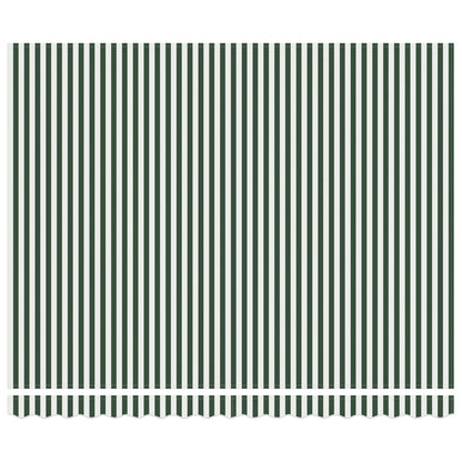 Einziehbare Markise Grün und Weiß 4 x 3 m Leinen und Aluminium