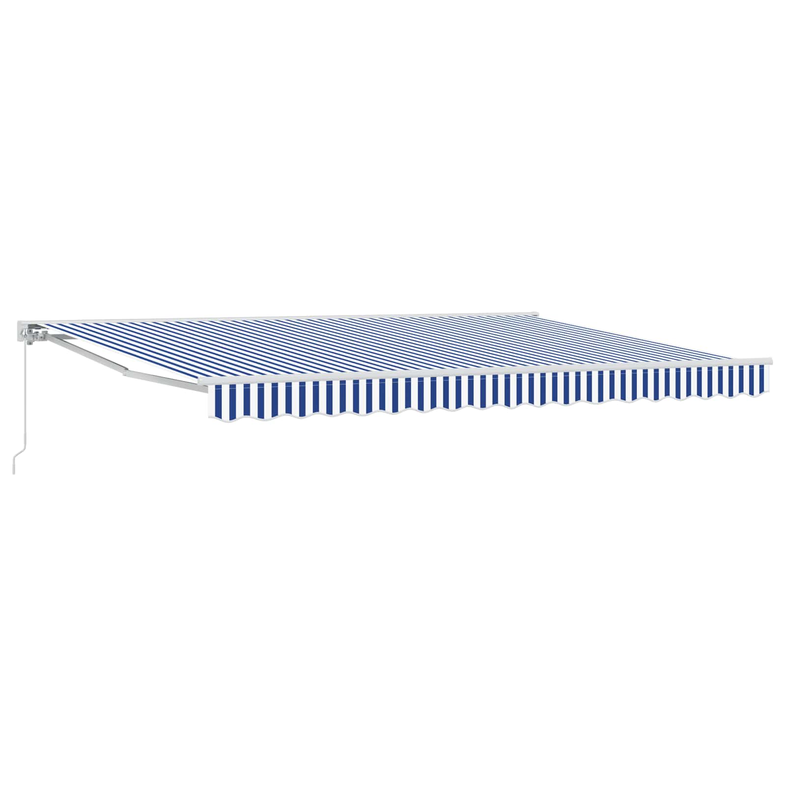 Manuell einziehbare Markise Blau und Weiß 4,5 × 3 m
