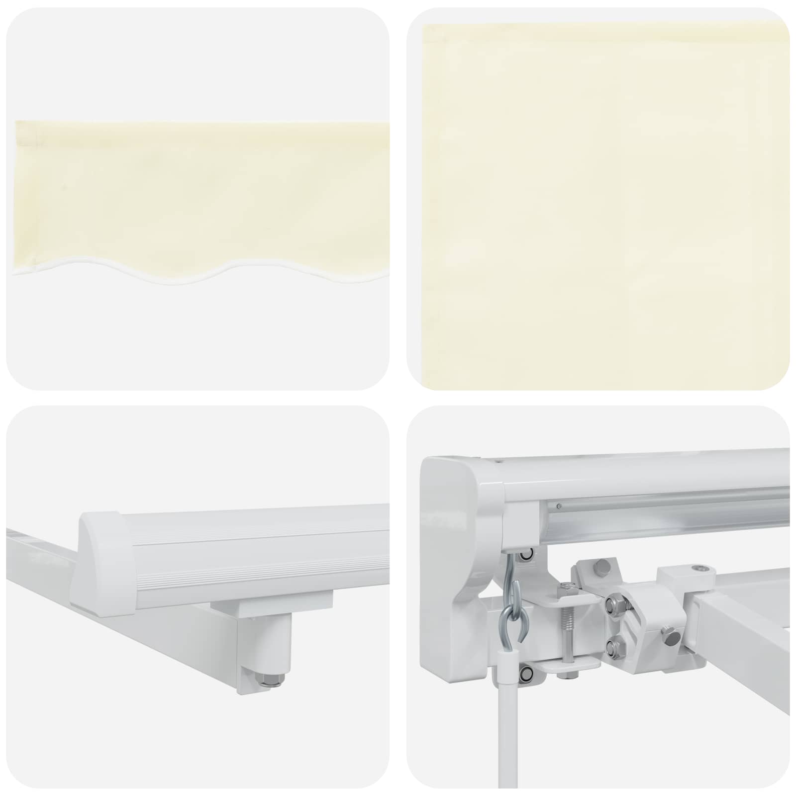 Manuell einziehbare Markise Creme 4,5 × 3 m