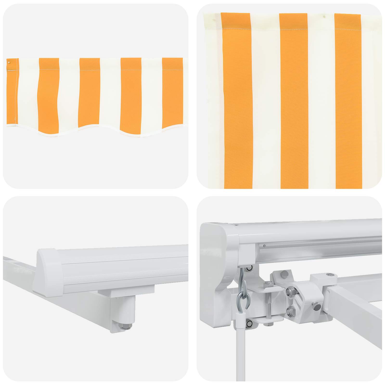 Manuell einziehbare Markise Orange 4,5 × 3 m