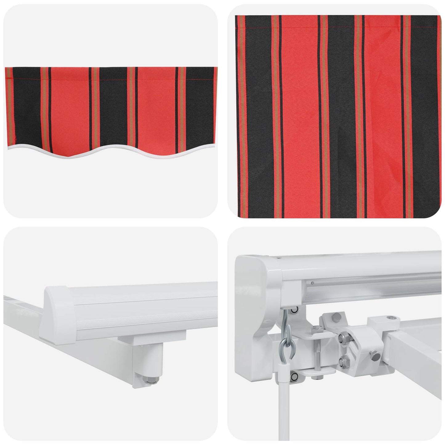 Manuell einziehbare Markise Orange, Schwarz und Gelb 4,5 × 3 m