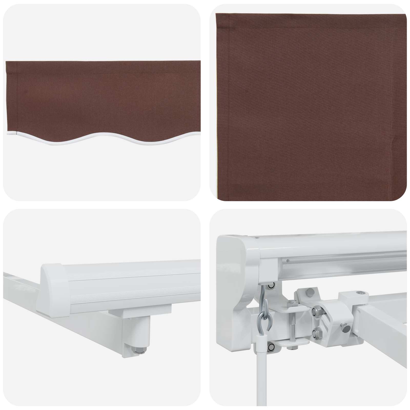 Manuell einziehbare Markise Braun 4,5 × 3 m