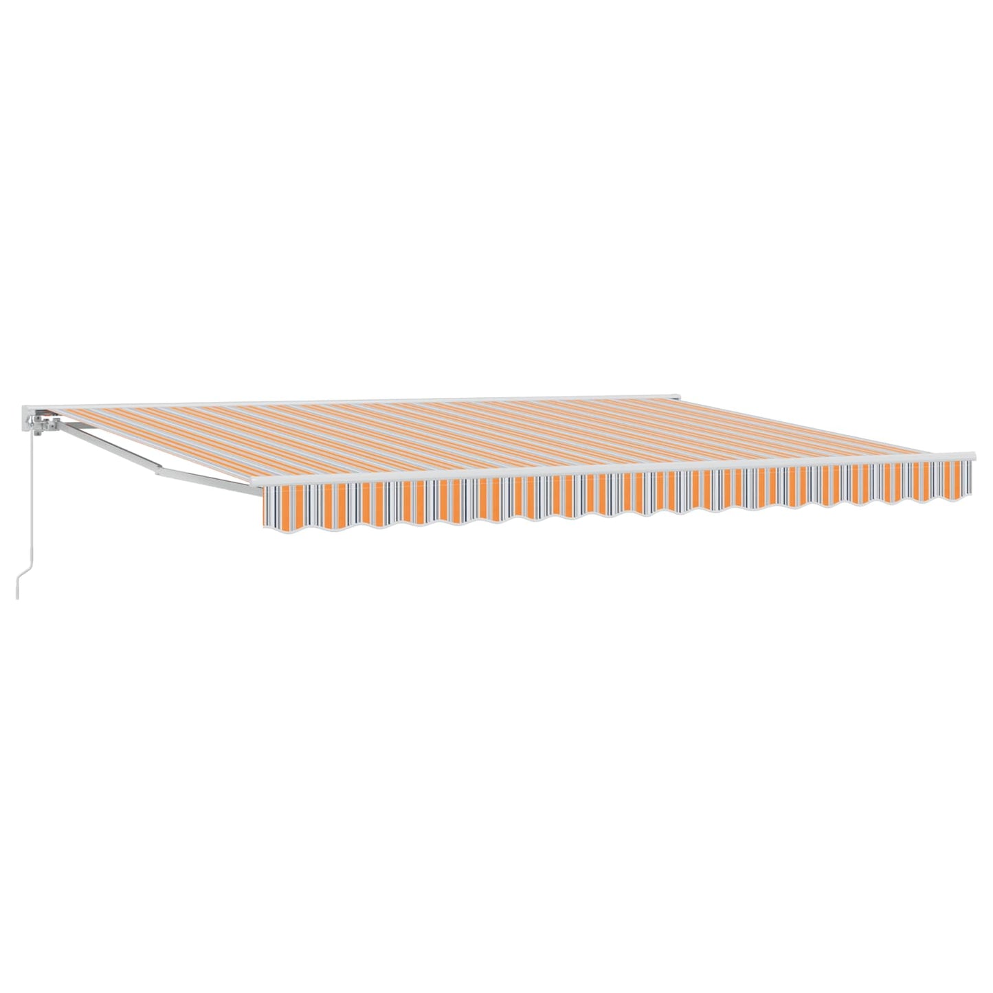 Manuell einziehbare Markise Orange, Grau, Blau, Weiß 4,5 × 3 m