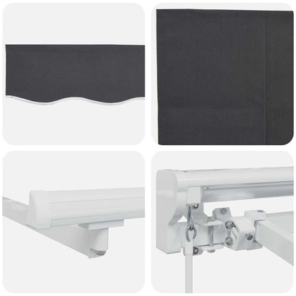 Manuell einziehbare Markise Anthrazit 4,5 x 3,5 m