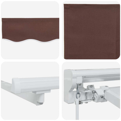 Manuell einziehbare Markise Braun 4,5 x 3,5 m