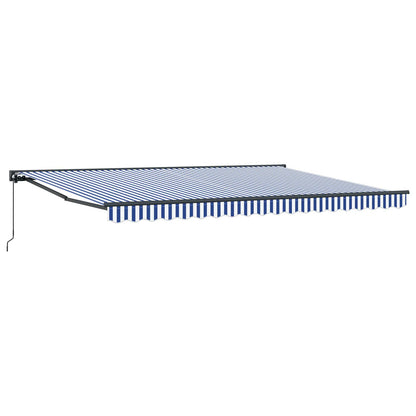 Manuell einziehbare Markise Blau und Weiß 4 × 3,5 m
