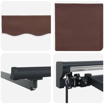 Manuell einziehbare Markise Braun 4 × 3,5 m