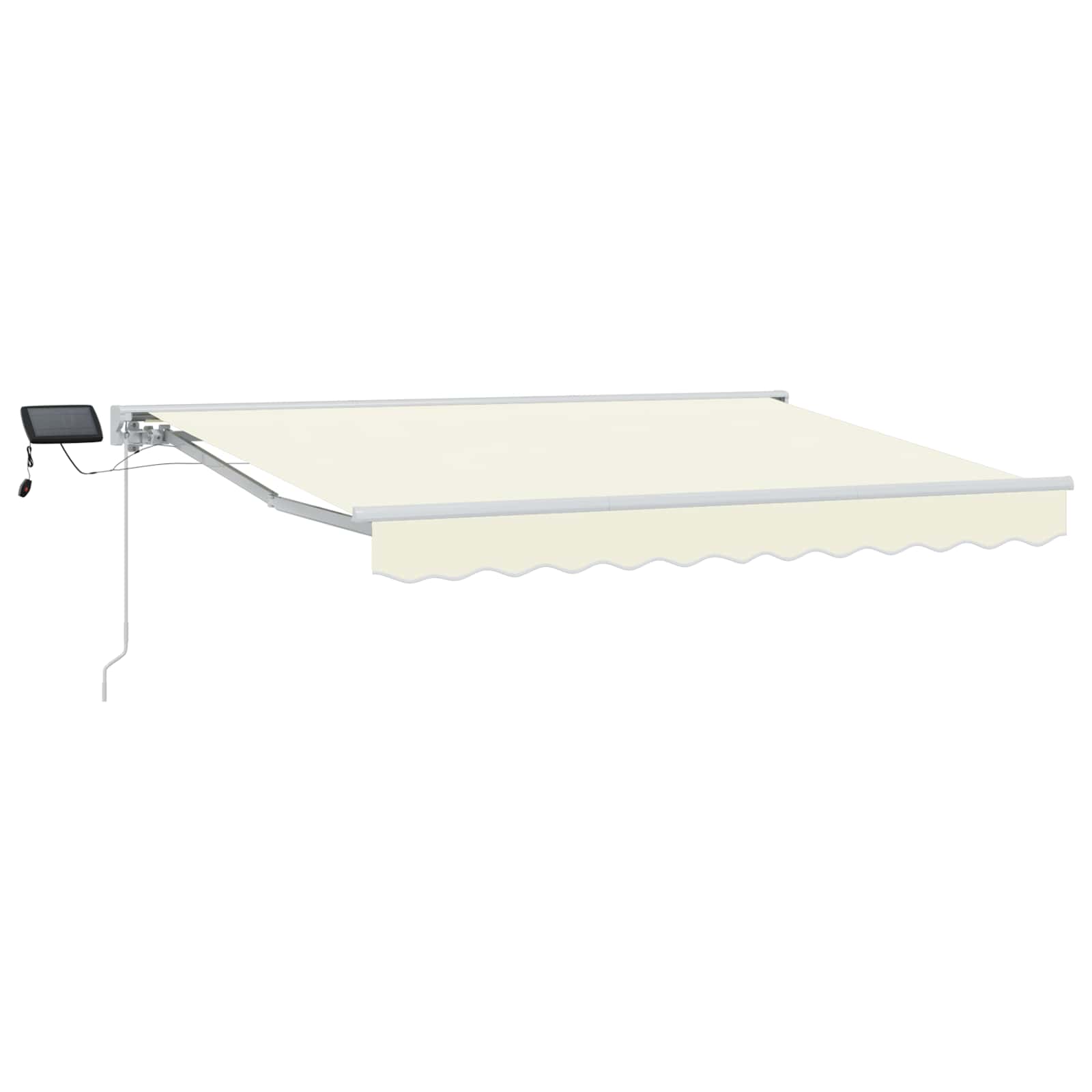 Manueller Markisenrahmen mit LEDs Creme und Weiß 2,5 x 2 m