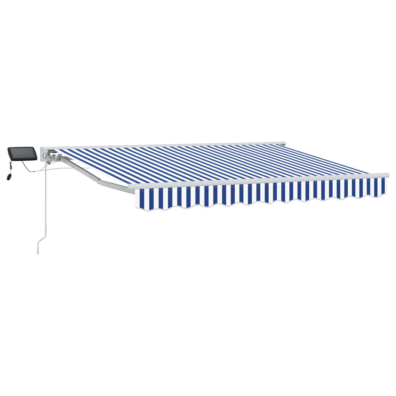 Manueller Markisenrahmen mit LEDs Blau und Weiß 3 x 2,5 m