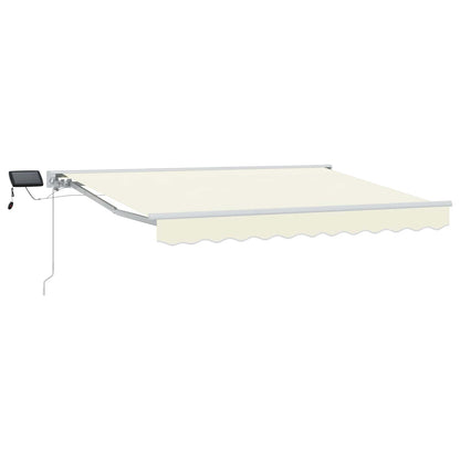 Manueller Markisenrahmen mit LEDs Creme und Weiß 3 x 2,5 m