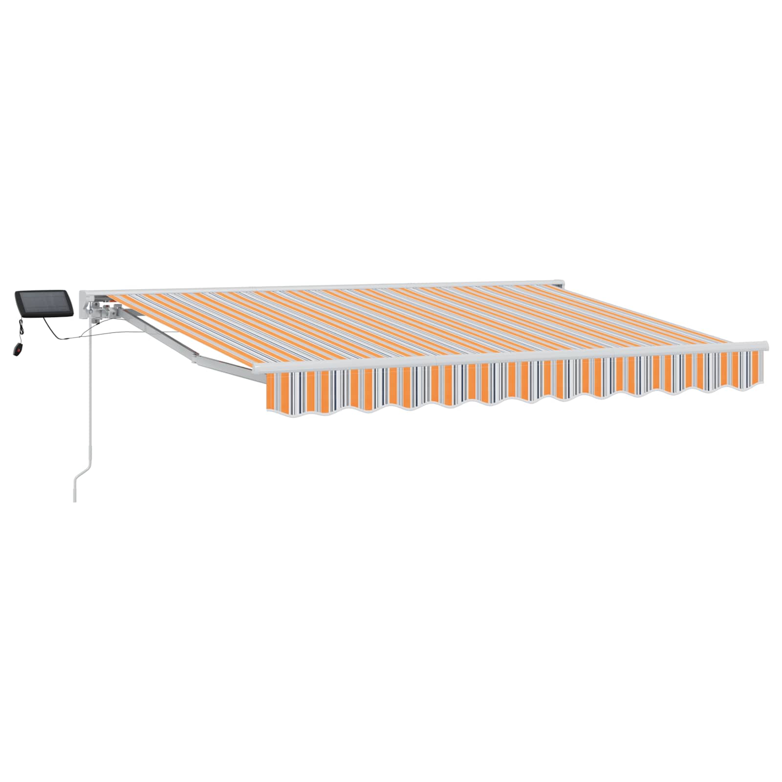 Manueller Markisenrahmen mit LEDs Blau, Orange, Weiß 3 x 2,5 m