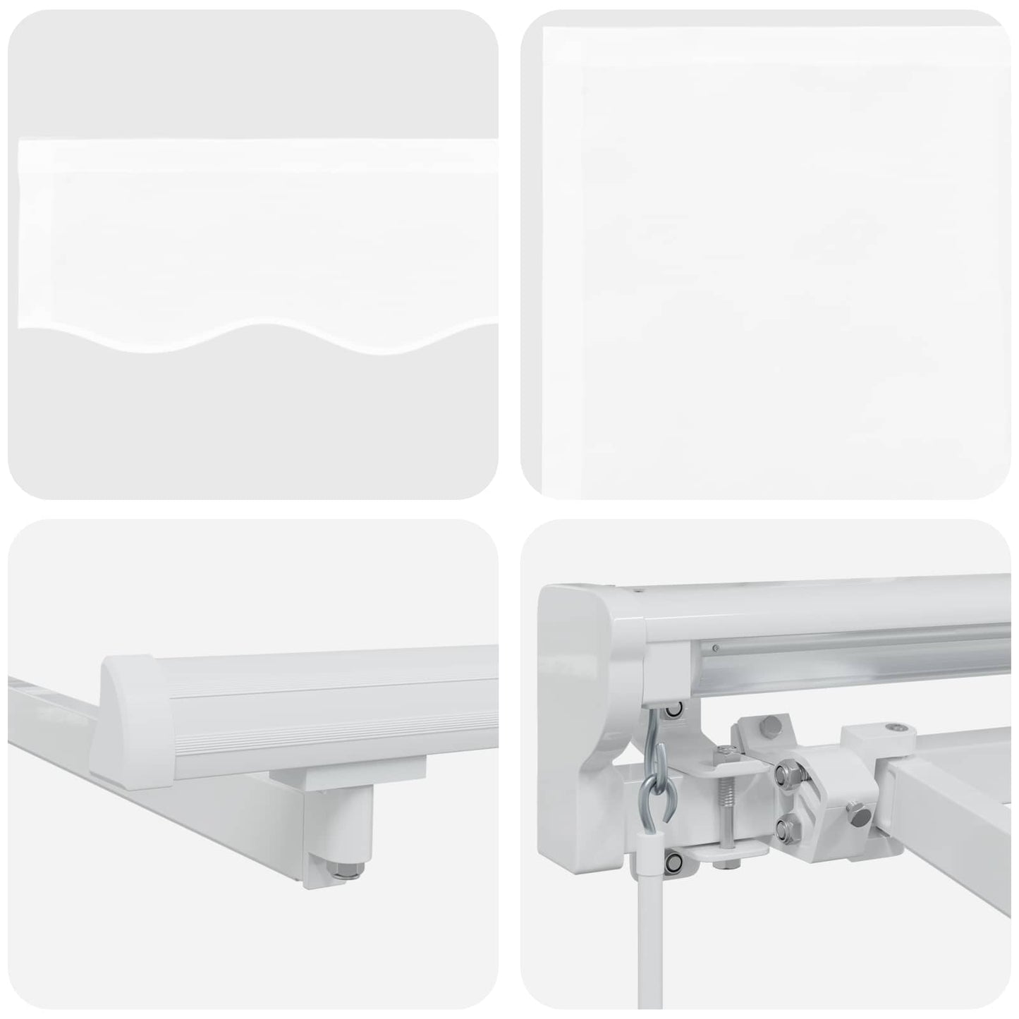 Manueller Markisenrahmen mit LEDs Weiß 3 x 2,5 m