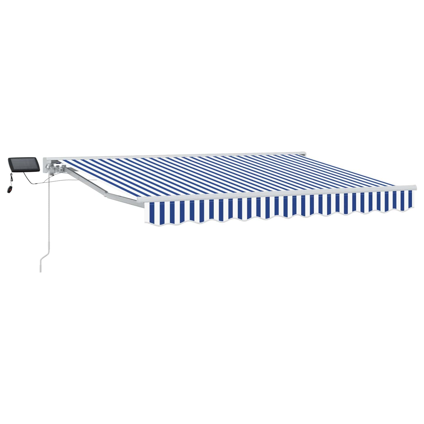 Manueller Markisenrahmen mit LEDs Blau und Weiß 3,5 x 2,5 m