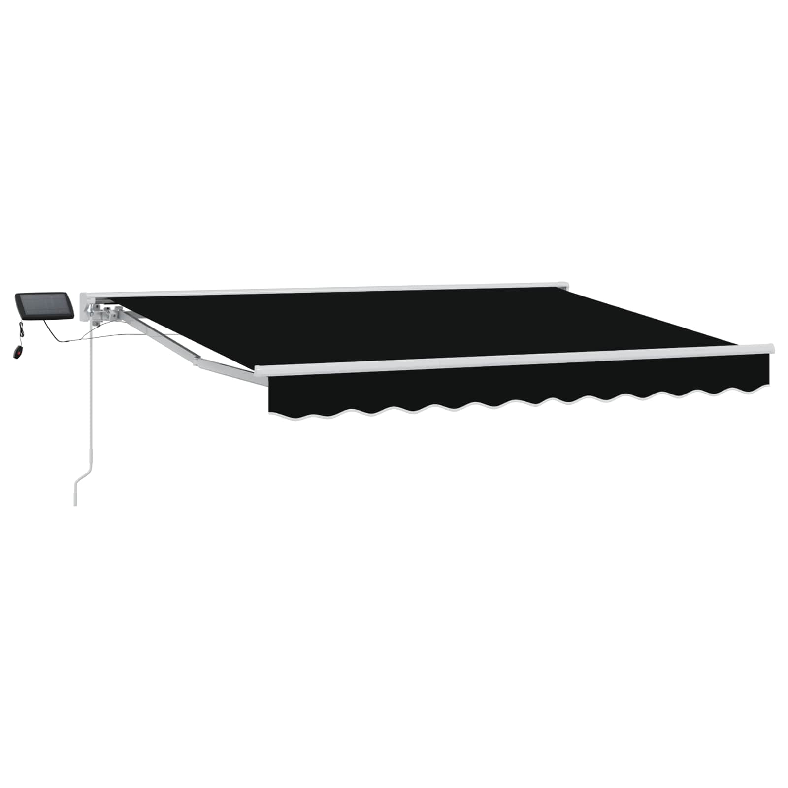 Manueller Markisenrahmen mit LEDs Schwarz und Weiß 3,5 x 2,5 m