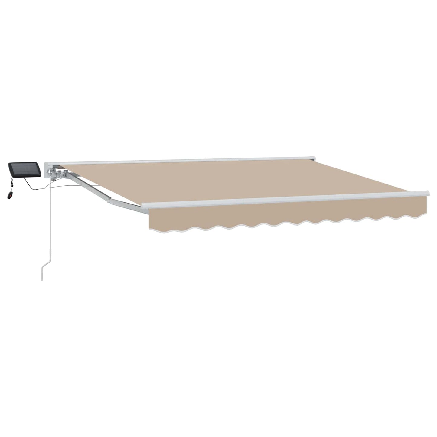Manueller Markisenrahmen mit LEDs Beige und Weiß 3,5 x 2,5 m