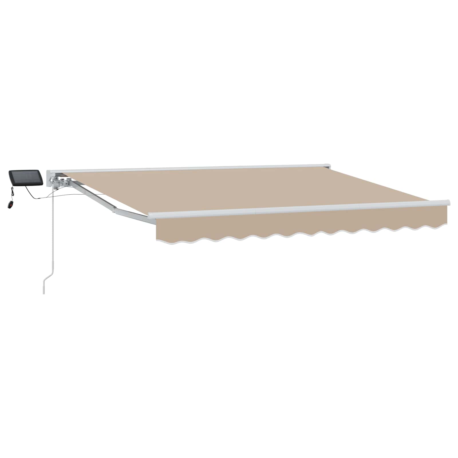 Manueller Markisenrahmen mit LEDs Beige und Weiß 3,5 x 2,5 m