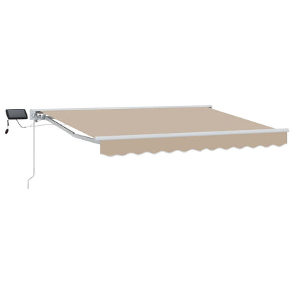 Manueller Markisenrahmen mit LEDs Beige und Weiß 3,5 x 2,5 m