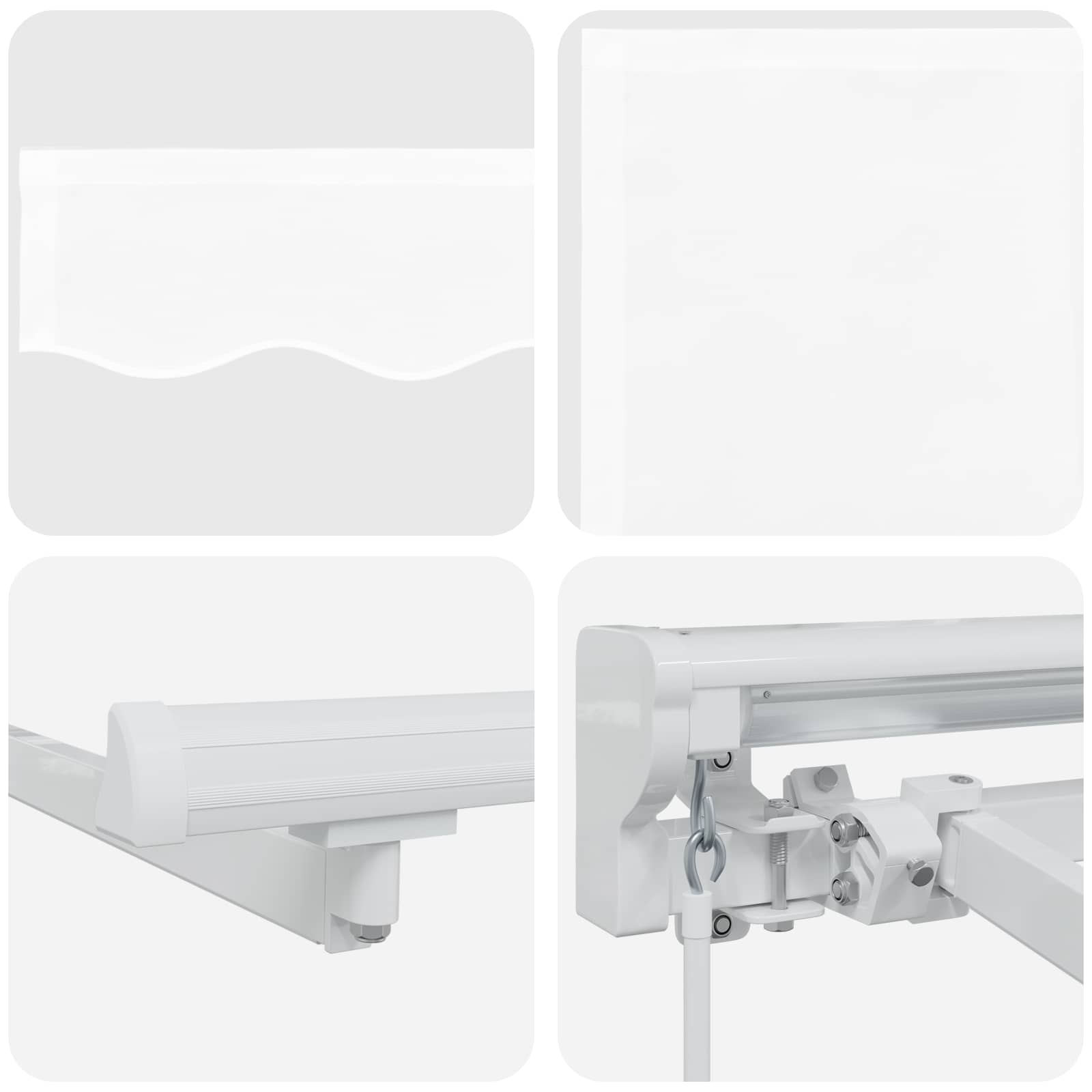 Manueller Markisenrahmen mit LEDs Weiß 3,5 x 2,5 m