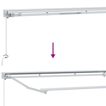 Manueller Markisenrahmen mit LEDs Blau und Weiß 5 x 3 m