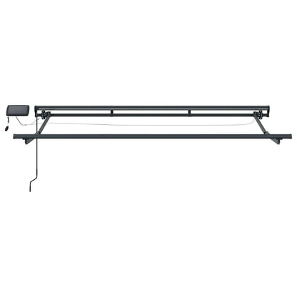 Manueller Markisenrahmen mit LEDs Anthrazit 3,5 x 2 m