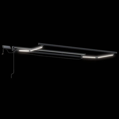 Manueller Markisenrahmen mit LEDs Creme und Anthrazit 3 x 2,5 m