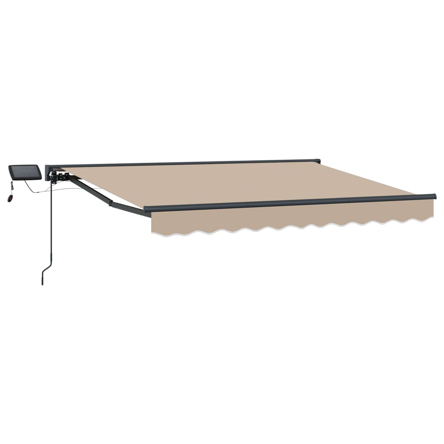 Manueller Markisenrahmen mit LEDs Beige und Anthrazit 3 x 2,5 m