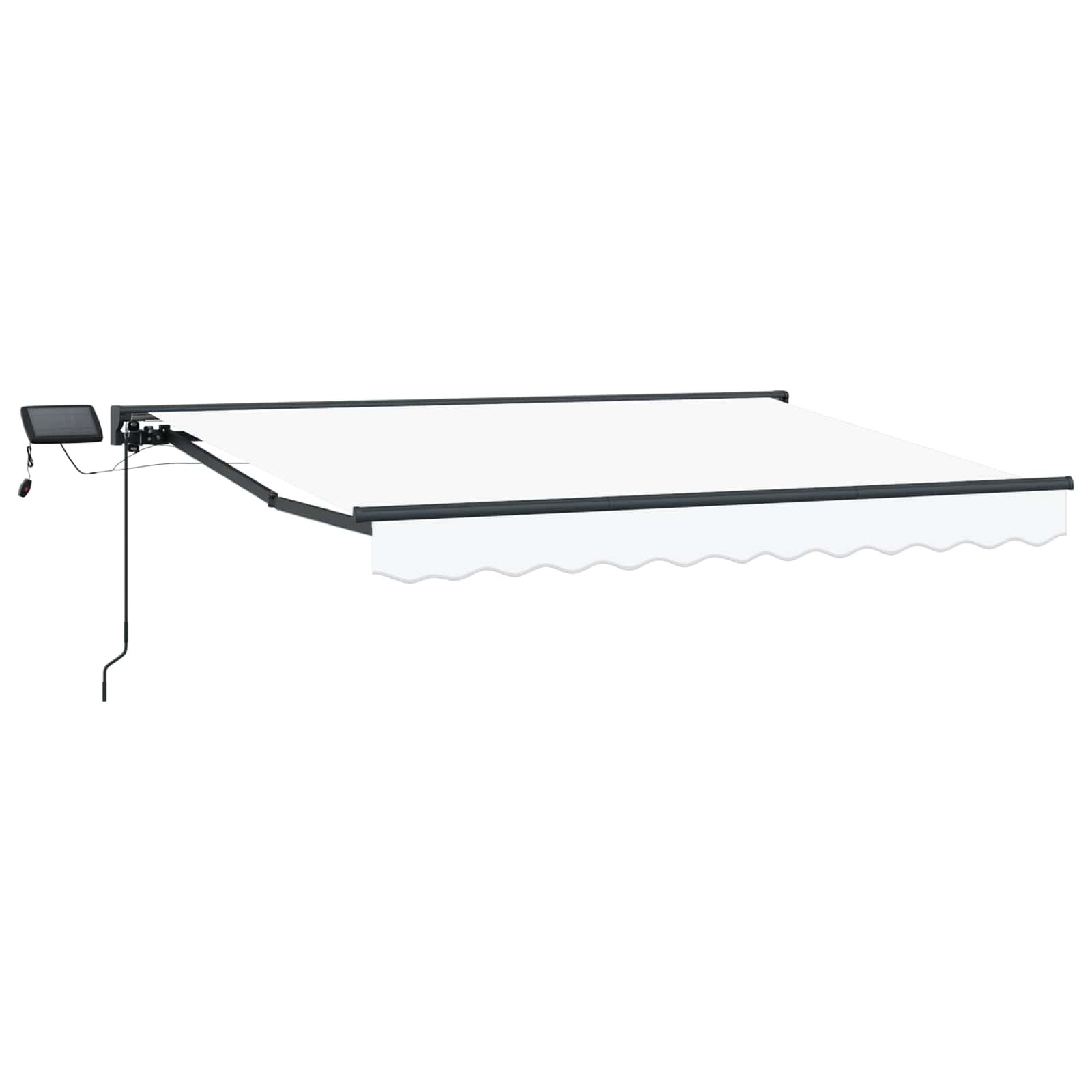 Manueller Markisenrahmen mit LEDs Weiß und Anthrazit 3 x 2,5 m